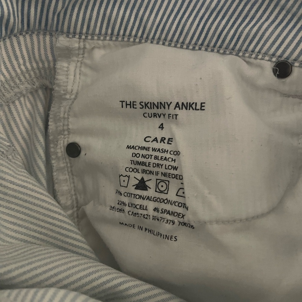 Anne Taylor The Skinny Ankle Pin Stripe Curvy Fit Pants - Picture 6 of 6